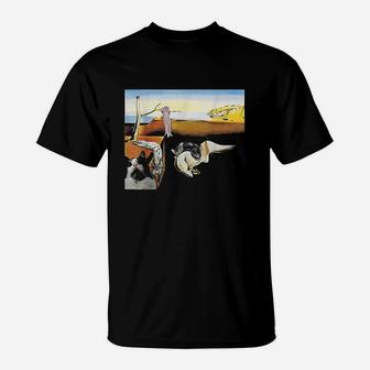 Persistence Of Meowory Funny Melting Cat Classical Art Meme T-Shirt | Crazezy AU