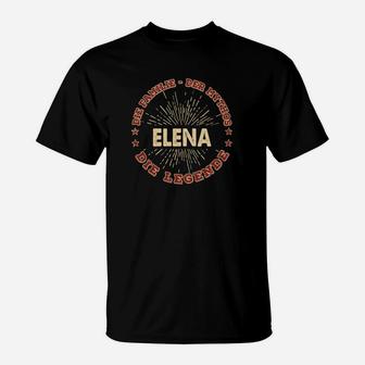 Personalisiertes Elena The Legend T-Shirt, Vintage-Stil Design - Seseable