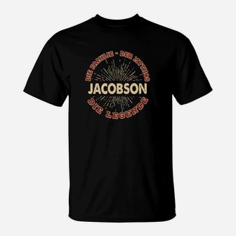 Personalisiertes Legends T-Shirt mit Nachname Jacobson, Unikat Familien Tee - Seseable