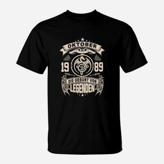 Personalisiertes Oktober 1989 Legenden T-Shirt - Geburtstagsdesign - Seseable