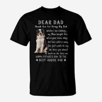 Pet Dog Australian Shepherd Lovers - Fathers Day Aussie Dad T-Shirt | Crazezy