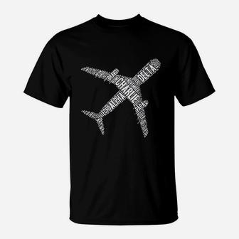 Phonetic Alphabet Airplane Aviation Pilot T-Shirt | Crazezy