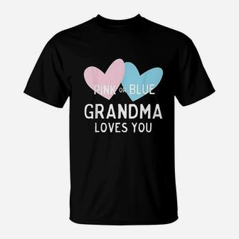 Pink Or Blue Grandma Loves You T-Shirt | Crazezy CA