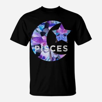 Pisces Gifts Zodiac Birthday Astrology Star Moon Sun Sign T-Shirt | Crazezy DE