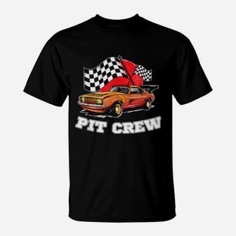 Pit Crew Checkered Flag Racing T-Shirt - Monsterry CA