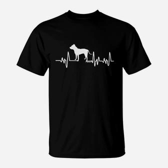 Pitbull Gifts Dog Lover Heartbeat T-Shirt | Crazezy UK