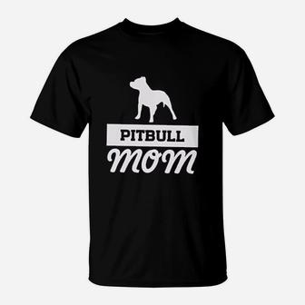 Pitbull Mom Off Shoulder Dog Mom Flowy Top Cute Mom Gifts T-Shirt | Crazezy