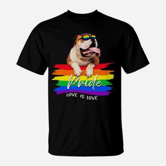 Pitbull Pride Love Is Love Lgbt T-Shirt - Monsterry