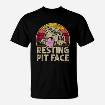 Pitbull Resting Pit Face T-Shirt | Crazezy