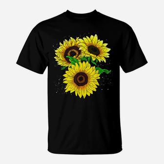 Plants Flower Floral Blossom Florist Sunshine Sunflower T-Shirt | Crazezy