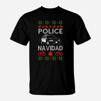 Police Ugly Christmas Sweatshirt Holiday Law Enforcement T-Shirt | Crazezy