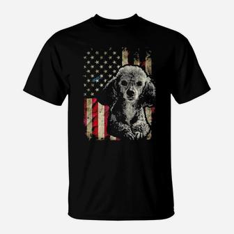 Poodle Dog 4Th Of July American Flag Patriotic T-Shirt - Monsterry CA
