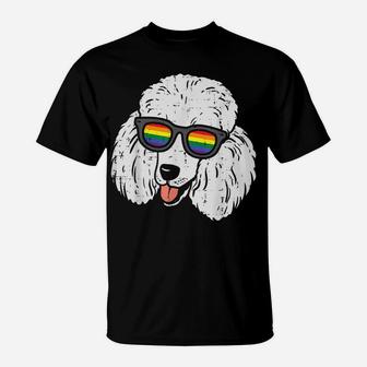 Poodle Dog Lgbtq Rainbow Flag Gay Pride Ally Dog Lover T-Shirt | Crazezy