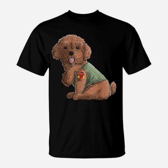 Poodle I Love Mom Tattoo Dog Shirt Funny Mother's Day Gift T-Shirt | Crazezy UK