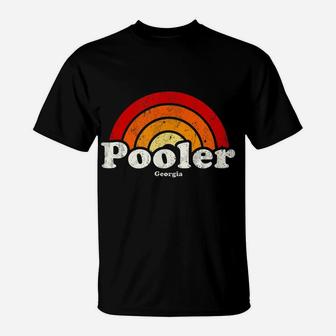 Pooler Georgia Ga Vintage 70S Retro Rainbow Design T-Shirt | Crazezy