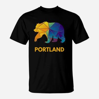 Portland Low Poly Bear Portland Oregon T-Shirt - Thegiftio UK