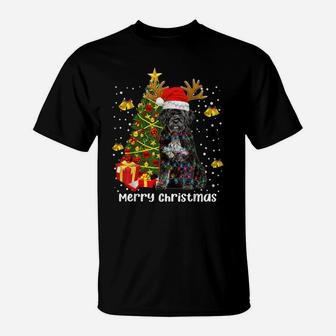 Portuguese Water Dog Christmas Lights Tree Santa Xmas Pajama T-Shirt | Crazezy AU