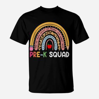 Pre-K Squad Preschool Squad Teacher Funny Rainbow Lover T-Shirt | Crazezy
