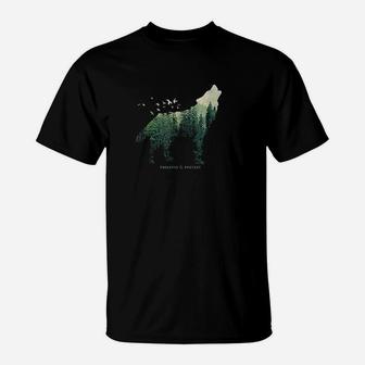 Preserve Protect Vintage National Park Wolf Gift T-Shirt | Crazezy