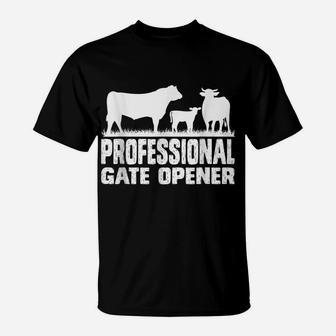 Professional Gate Opener Cow Apparel T-Shirt | Crazezy CA
