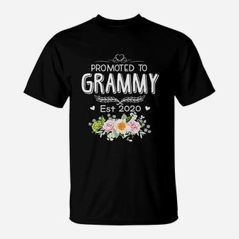 Promoted To Grammy Est 2020 Hippie Flower T-Shirt - Thegiftio UK