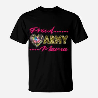 Proud Army Mama - Camo Us Flag Dog Tags Military Mom Gift T-Shirt | Crazezy UK