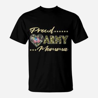 Proud Army Momma - Us Flag Dog Tags Military Mom Family Gift T-Shirt | Crazezy CA