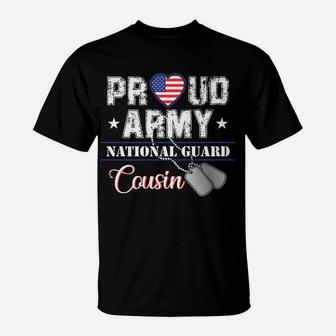 Proud Army National Guard Cousin Usa Heart Flag Gift T-Shirt | Crazezy