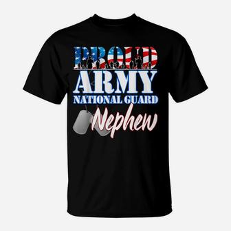 Proud Army National Guard Nephew Dog Tag Flag Shirt Men T-Shirt | Crazezy