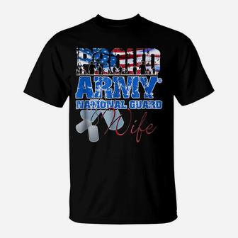 Proud Army National Guard Wife Usa Flag Shirt Women T-Shirt | Crazezy DE
