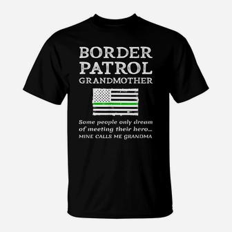 Proud Border Patrol Agent Grandmother Thin Green Line Flag T-Shirt | Crazezy UK