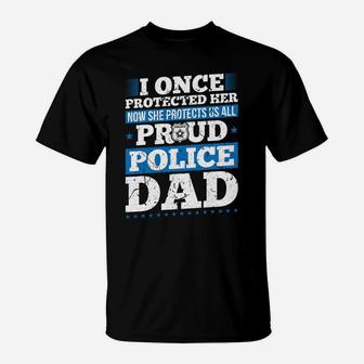 Proud Dad Police Officer Daughter Support Thin Blue Line Sweatshirt T-Shirt | Crazezy AU