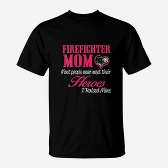 Proud Firefighter Mom T-Shirt | Crazezy