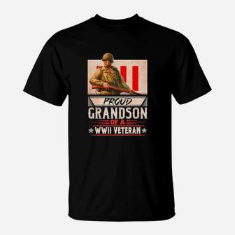 Proud Grandson Of A Wwii Veteran Hoodie T-Shirt - Thegiftio UK