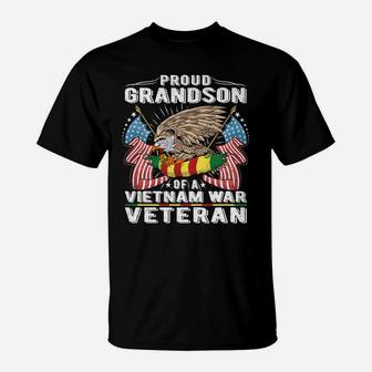 Proud Grandson Of Vietnam Veteran Military Vets Family Gift T-Shirt | Crazezy