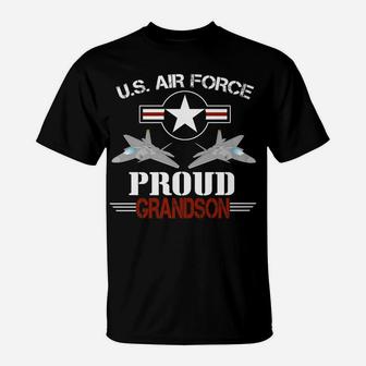 Proud Grandson US Air Force Stars Air Force Family Party T-Shirt | Crazezy AU