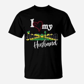 Proud Jamaican Matching Couples I Love My Jamaican Husband T-Shirt - Thegiftio UK