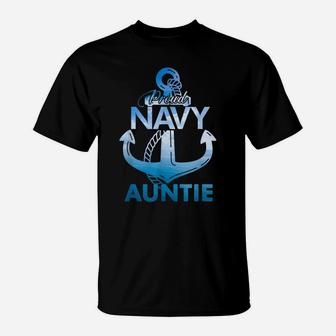 Proud Navy Auntie Gift Lover Shirts Veterans Day T-Shirt | Crazezy
