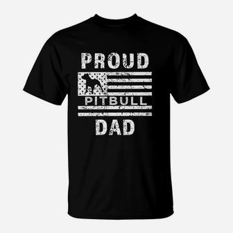 Proud Pitbull Dad Us Flag T-Shirt | Crazezy