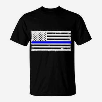 Proud State Trooper Mom Mother Thin Blue Line American Flag T-Shirt | Crazezy AU