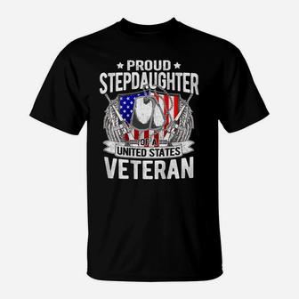 Proud Stepdaughter Of United States Veteran Military Family T-Shirt | Crazezy