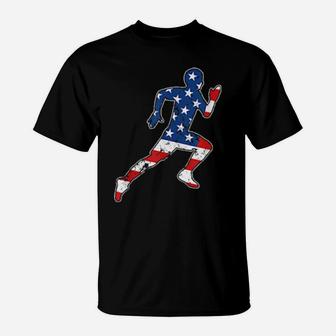 Proud Us American Athletic Racing Runner Sports T-Shirt - Monsterry
