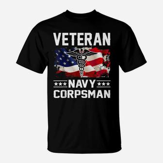 Proud Veteran Navy Corpsman T-Shirt Gifts For Men T-Shirt | Crazezy AU