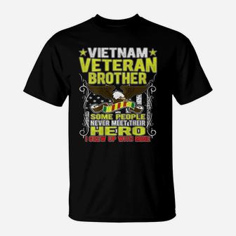 Proud Vietnam Veteran Brother Military Veterans Family Gift T-Shirt | Crazezy