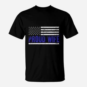 Proud Wife American Flag T-Shirt | Crazezy