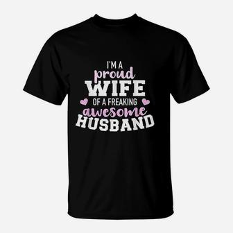 Proud Wife Husband Wedding Anniversary T-Shirt | Crazezy DE