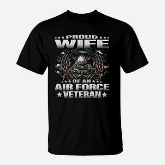 Proud Wife Of An Air Force Veteran Military Vet Spouse Gifts T-Shirt | Crazezy DE