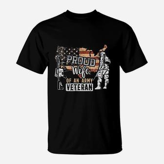 Proud Wife Of An Army Veteran T-Shirt | Crazezy