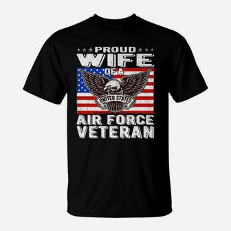 Proud Wife Of Us Air Force Veteran Patriotic Military Spouse T-Shirt | Crazezy DE