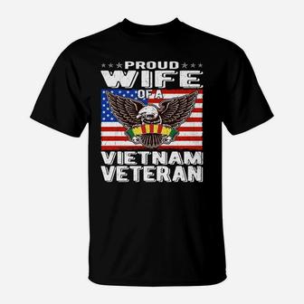 Proud Wife Of Vietnam Veteran Patriotic Military Spouse Gift T-Shirt | Crazezy CA